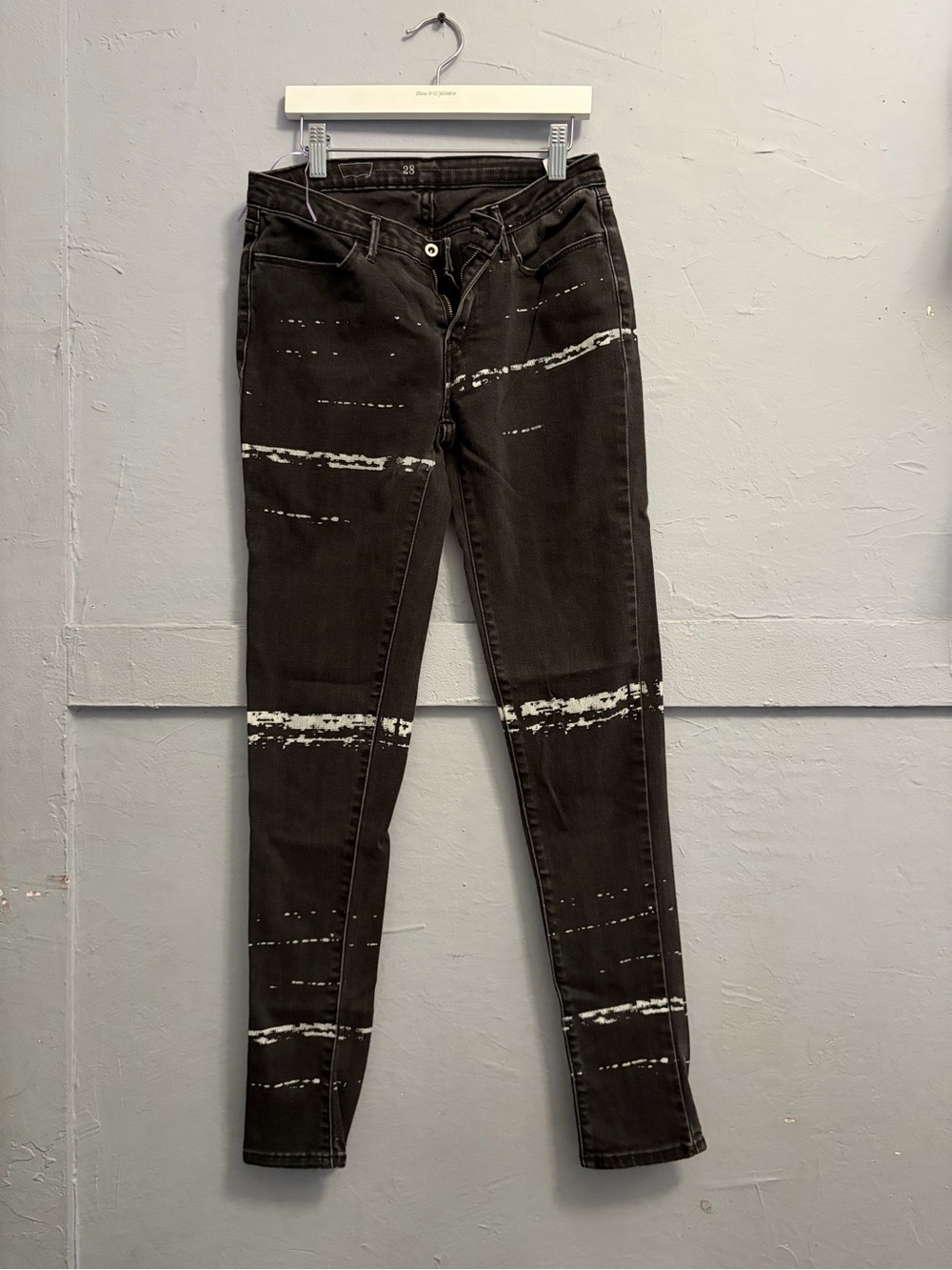 Levi's Black Skinny Jeans with White Painted Stripes